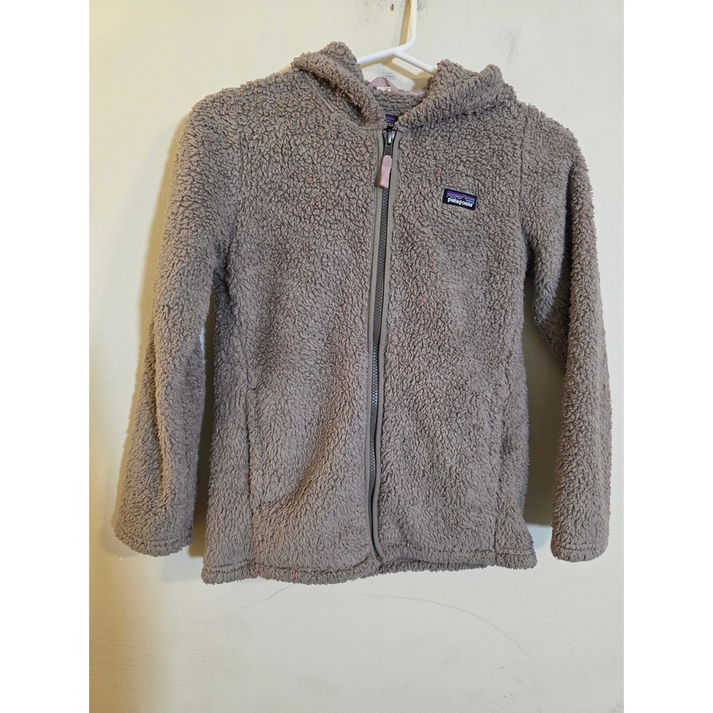 Patagonia Girls Los Gatos Hooded Fleece Jacket Forge Grey L 12 65485